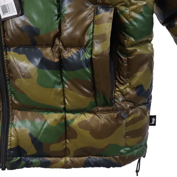 STUSSY ステューシー 迷彩柄 ダウンジャケット M カーキ系 メンズ
