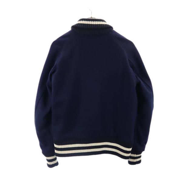 SKOOKUM スクーカム ブルーワーク コラボ USA製 長袖 スタジャン 30 ネイビー系 BLUE WORK 裏キルティング メンズ