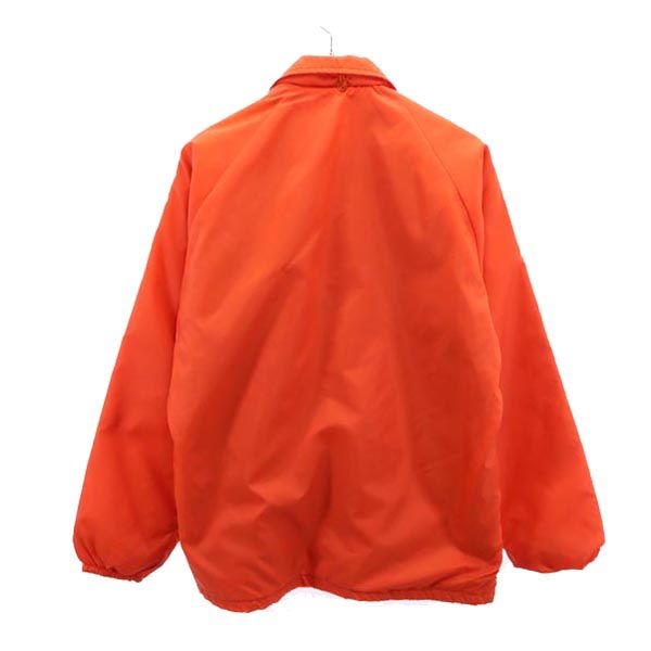 チャンピオン 70s USA製 黒タグ ランタグ プリント コーチジャケット S オレンジ Champion ランタグ 裏起毛 メンズ
