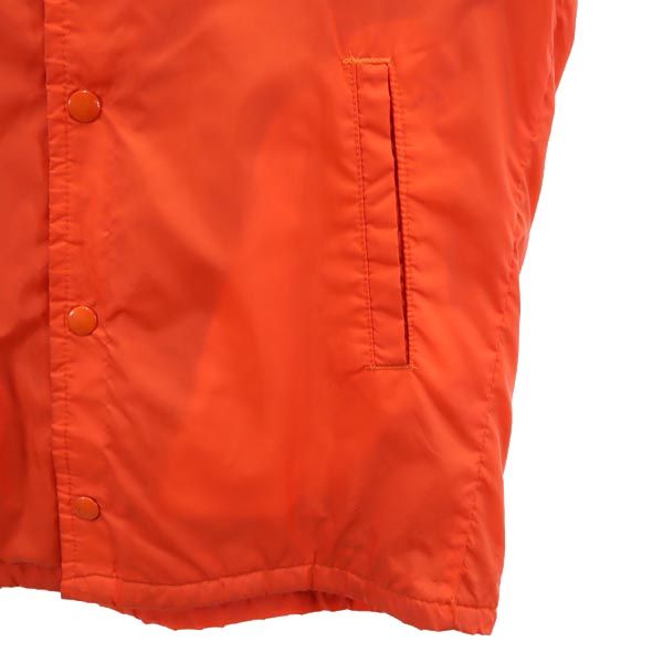 チャンピオン 70s USA製 黒タグ ランタグ プリント コーチジャケット S オレンジ Champion ランタグ 裏起毛 メンズ