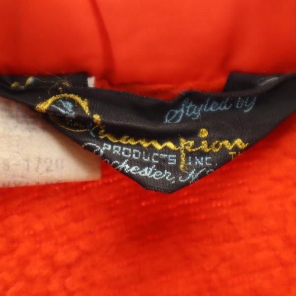 チャンピオン 70s USA製 黒タグ ランタグ プリント コーチジャケット S オレンジ Champion ランタグ 裏起毛 メンズ