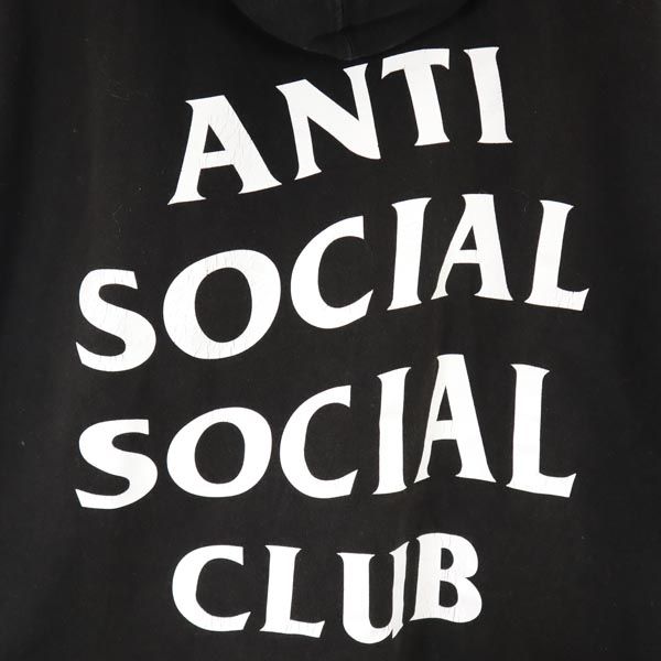 ANTI SOCIAL SOCIAL CLUB アンチソーシャルソーシャルクラブ USA製 バックプリント 長袖 スウェットパーカー L ブラック系 ロゴ メンズ