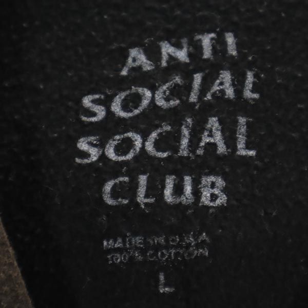 ANTI SOCIAL SOCIAL CLUB アンチソーシャルソーシャルクラブ USA製 バックプリント 長袖 スウェットパーカー L ブラック系 ロゴ メンズ