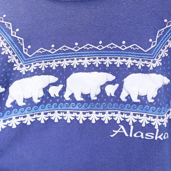 Roochi 90s USA製 オールド 長袖 スウェット XL ブルー系 Roochi トレーナー メンズ