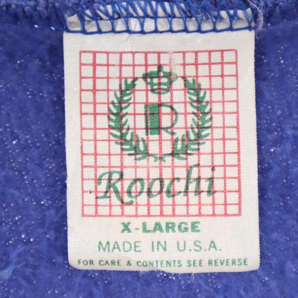 Roochi 90s USA製 オールド 長袖 スウェット XL ブルー系 Roochi トレーナー メンズ