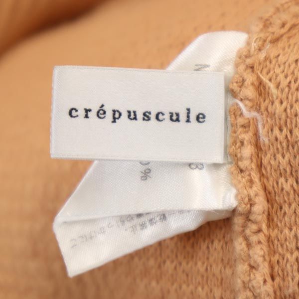 crepuscule クレプスキュール 日本製 長袖 コットン ニット カットソー 1 ベージュ系 レディース