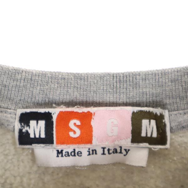 MSGM エムエスジーエム イタリア製 長袖 トレーナー S グレー スウェット 裏起毛 メンズ