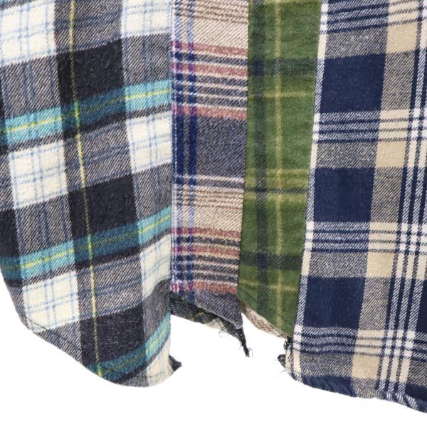 Rebuild by Needles リビルドバイニードルズ 日本製 チェック柄 長袖 シャツ S ネイビー系 メンズ