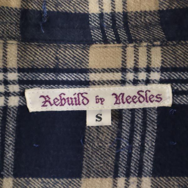 Rebuild by Needles リビルドバイニードルズ 日本製 チェック柄 長袖 シャツ S ネイビー系 メンズ