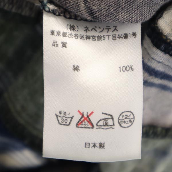 Rebuild by Needles リビルドバイニードルズ 日本製 チェック柄 長袖 シャツ S ネイビー系 メンズ