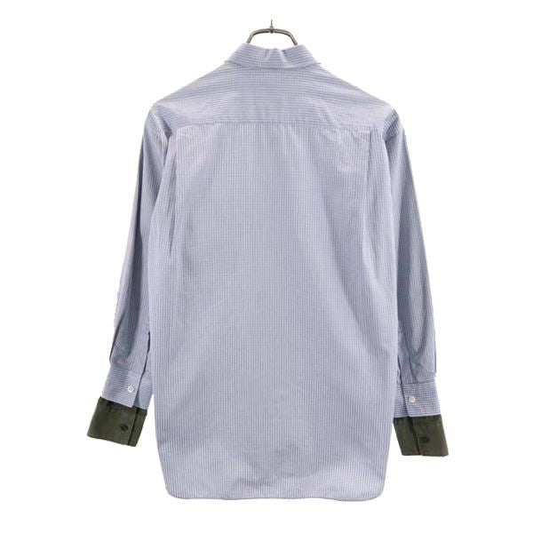 COMME des GARCONS コムデギャルソン フランス製 チェック 長袖 コットンシャツ XS ブルー系 メンズ