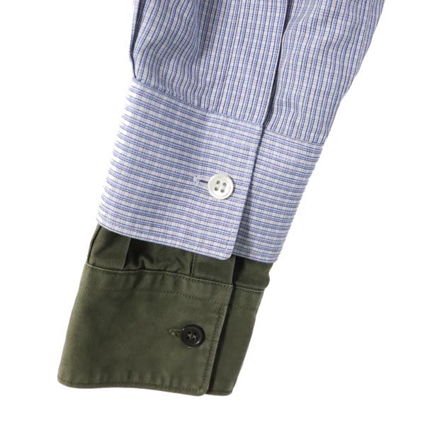 COMME des GARCONS コムデギャルソン フランス製 チェック 長袖 コットンシャツ XS ブルー系 メンズ