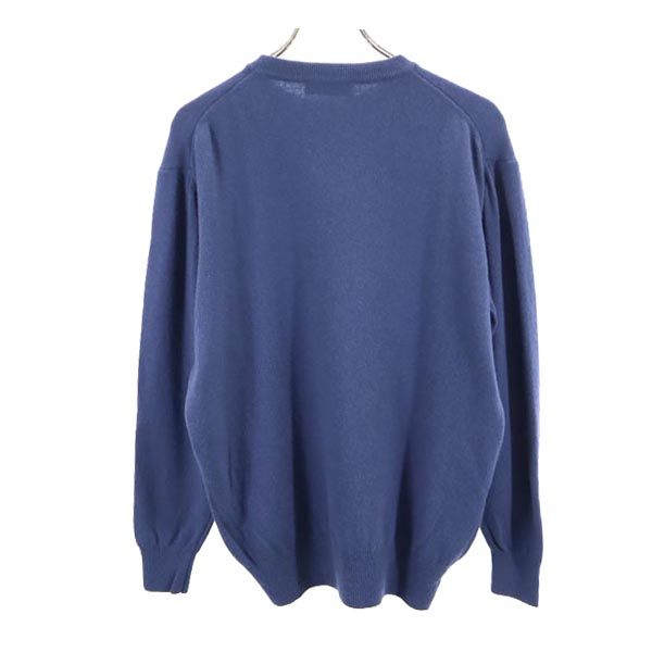 クリスチャンディオール ムッシュ 90s イタリア製 オールド 長袖 ウール セーター ブルー系 Christian Dior MONSIEUR ニット メンズ