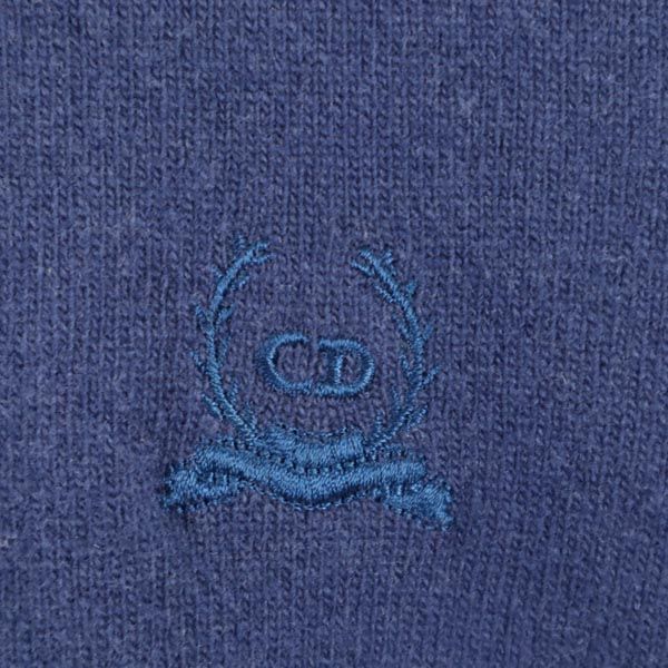 クリスチャンディオール ムッシュ 90s イタリア製 オールド 長袖 ウール セーター ブルー系 Christian Dior MONSIEUR ニット メンズ