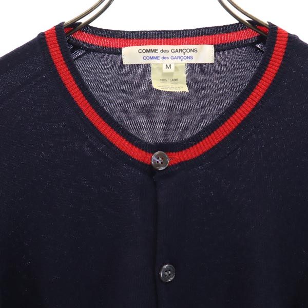 コムデギャルソンコムデギャルソン イタリア製 ウール 長袖 ニット カーディガン M ネイビー Comme des Garcons Comme des Garcons レディース