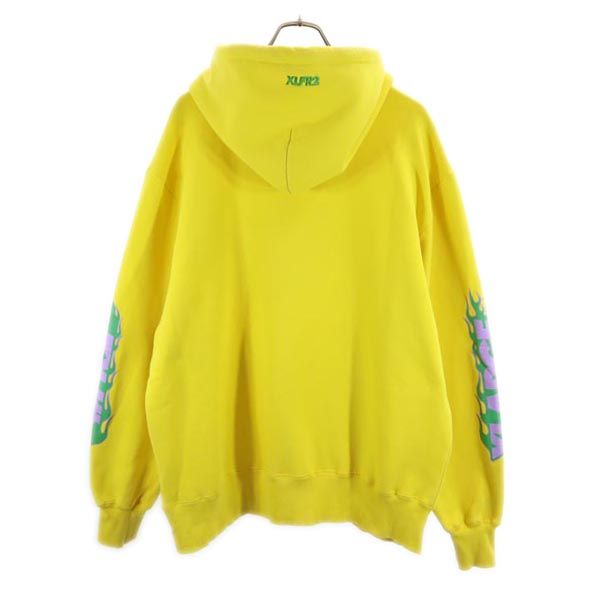 FR2 エフアールツー エクストララージ プリント 長袖 スウェットパーカー L イエロー系 X-LARGE 裏起毛 メンズ
