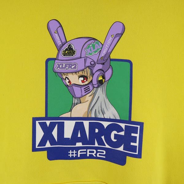 FR2 エフアールツー エクストララージ プリント 長袖 スウェットパーカー L イエロー系 X-LARGE 裏起毛 メンズ