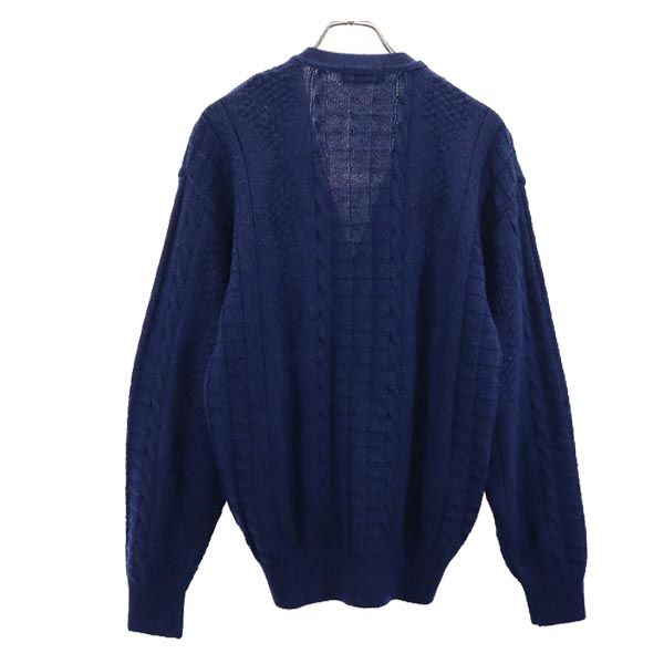 Burberrys バーバリーズ 90s ウール オールド 長袖 ニット カーディガン M ネイビー系 メンズ