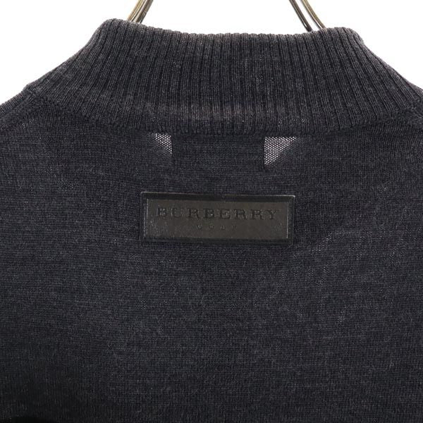 BURBERRY バーバリー ハーフジップ 長袖 セーター L ブラック×グレー GOLF 三陽商会 長袖ニット メンズ