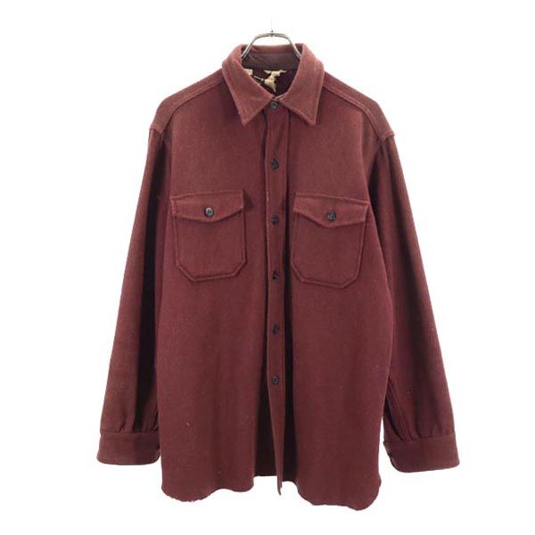 WOOLRICH ウールリッチ 60s 70s ヴィンテージ 白タグ 長袖 シャツ L ブラウン系 メンズ