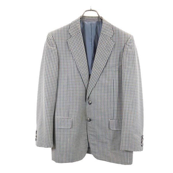 Burberrys バーバリーズ 90s オールド チェック柄 ウール テーラードジャケット 175A6 グレー系 メンズ