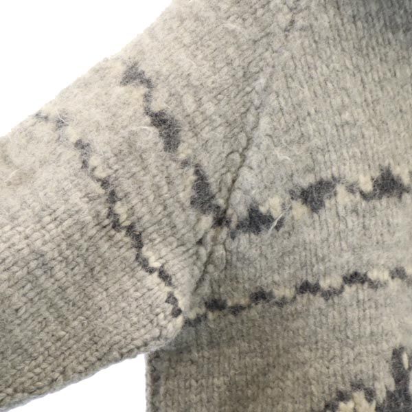 OLD オールド 90s 総柄 カウチンジャケット グレー系 メンズ