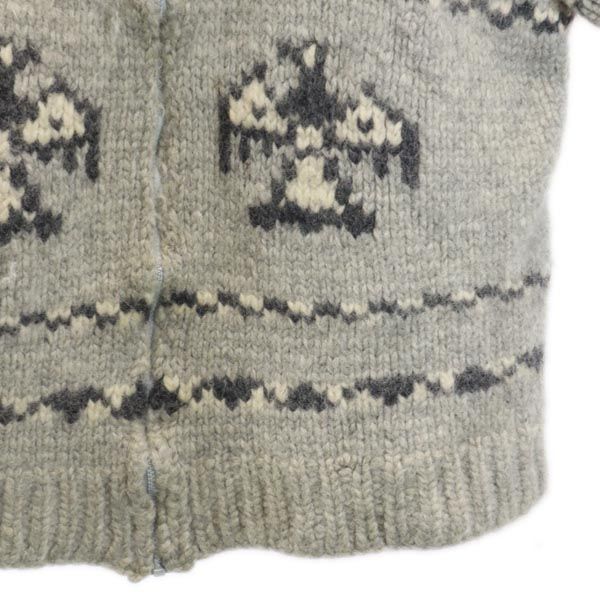 OLD オールド 90s 総柄 カウチンジャケット グレー系 メンズ