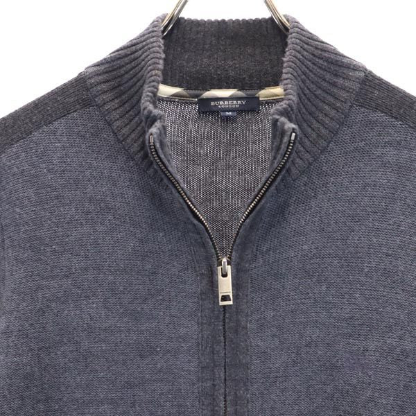 BURBERRY バーバリー 日本製 ニットジャケット M グレー 三陽商会 メンズ