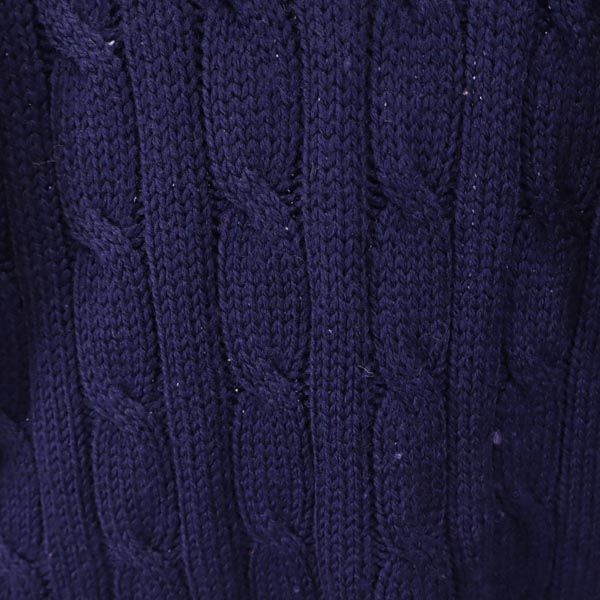ジャンセン 70s ウール ヴィンテージ ケーブル編み 長袖 Vネック セーター M ネイビー系 Jantzen ニット メンズ