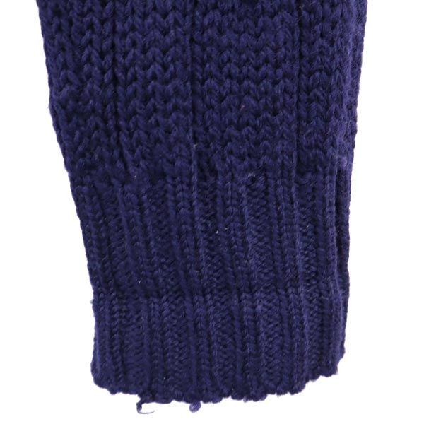 ジャンセン 70s ウール ヴィンテージ ケーブル編み 長袖 Vネック セーター M ネイビー系 Jantzen ニット メンズ