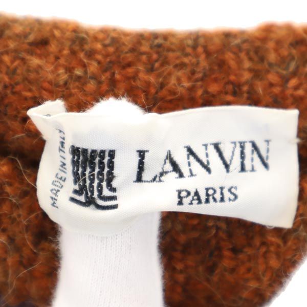 LANVIN ランバン 80s 90s イタリア製 オールド 総柄 長袖 セーター ブラウン系 ニット メンズ