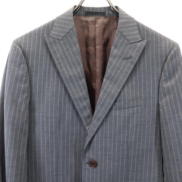 BURBERRY BLACK LABEL バーバリーブラックレーベル 三陽商会 日本製 ストライプ柄 テーラードジャケット 36R グレー メンズ