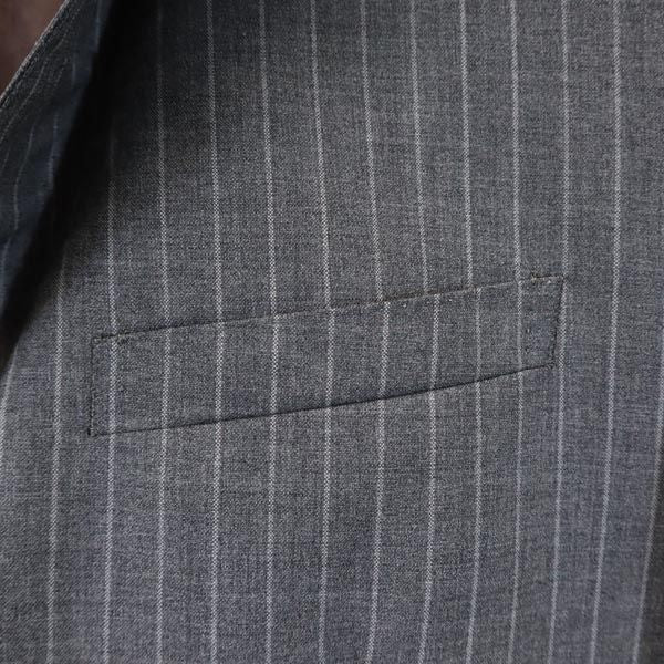 BURBERRY BLACK LABEL バーバリーブラックレーベル 三陽商会 日本製 ストライプ柄 テーラードジャケット 36R グレー メンズ