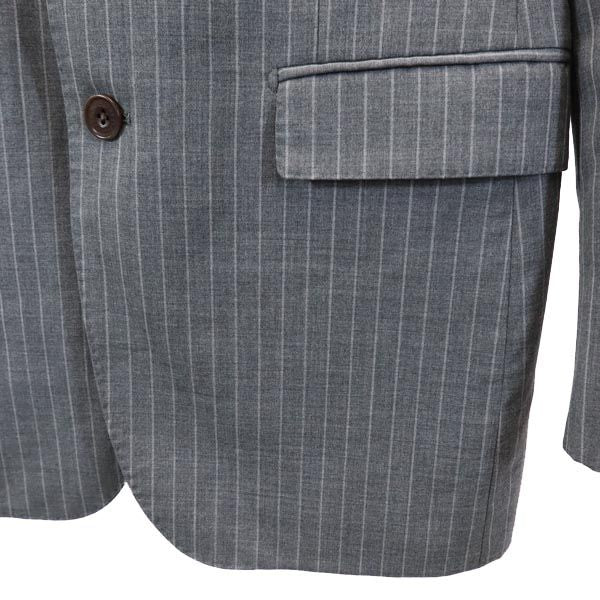 BURBERRY BLACK LABEL バーバリーブラックレーベル 三陽商会 日本製 ストライプ柄 テーラードジャケット 36R グレー メンズ