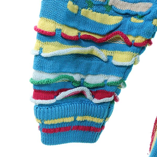 COOGI クージー 90s オールド 3D 総柄 長袖 コットン セーター S 水色系 ニット メンズ