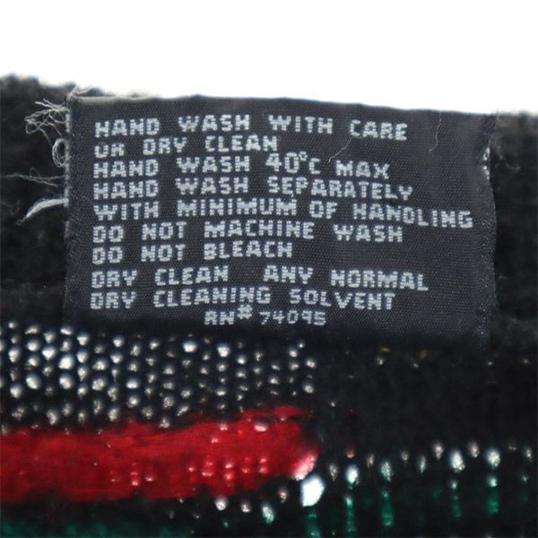 クージー 90s オールド 3D 総柄 長袖 ウール セーター M ブラック系 COOGI ニット メンズ