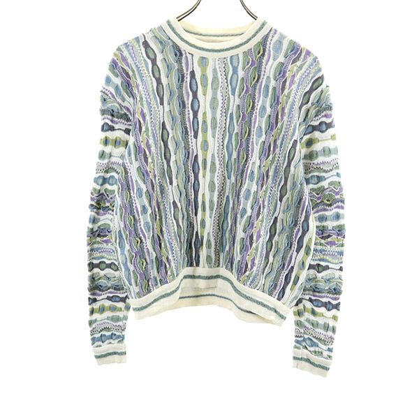 COOGI クージー 90s オールド 3D 総柄 長袖 3D コットン セーター XS ニット メンズ