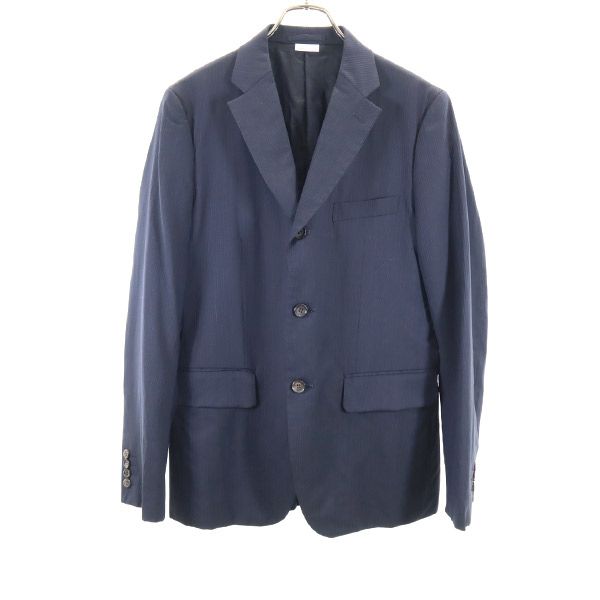 COMME des GARCONS HOMME DEUX コムデギャルソンオムドゥ 2018年 日本製 ストライプ柄 ウールブレンド テーラードジャケット M ネイビー系 メンズ
