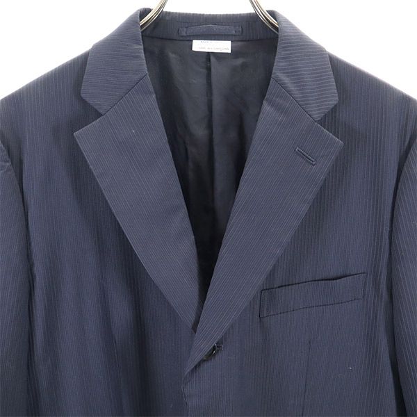 COMME des GARCONS HOMME DEUX コムデギャルソンオムドゥ 2018年 日本製 ストライプ柄 ウールブレンド テーラードジャケット M ネイビー系 メンズ