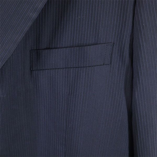 COMME des GARCONS HOMME DEUX コムデギャルソンオムドゥ 2018年 日本製 ストライプ柄 ウールブレンド テーラードジャケット M ネイビー系 メンズ