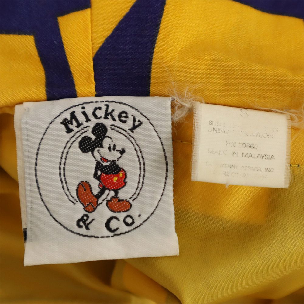 ミッキーアンドコー 90s オールド 総柄 ジップパーカー S ブルー×イエロー mickey & co. メンズ