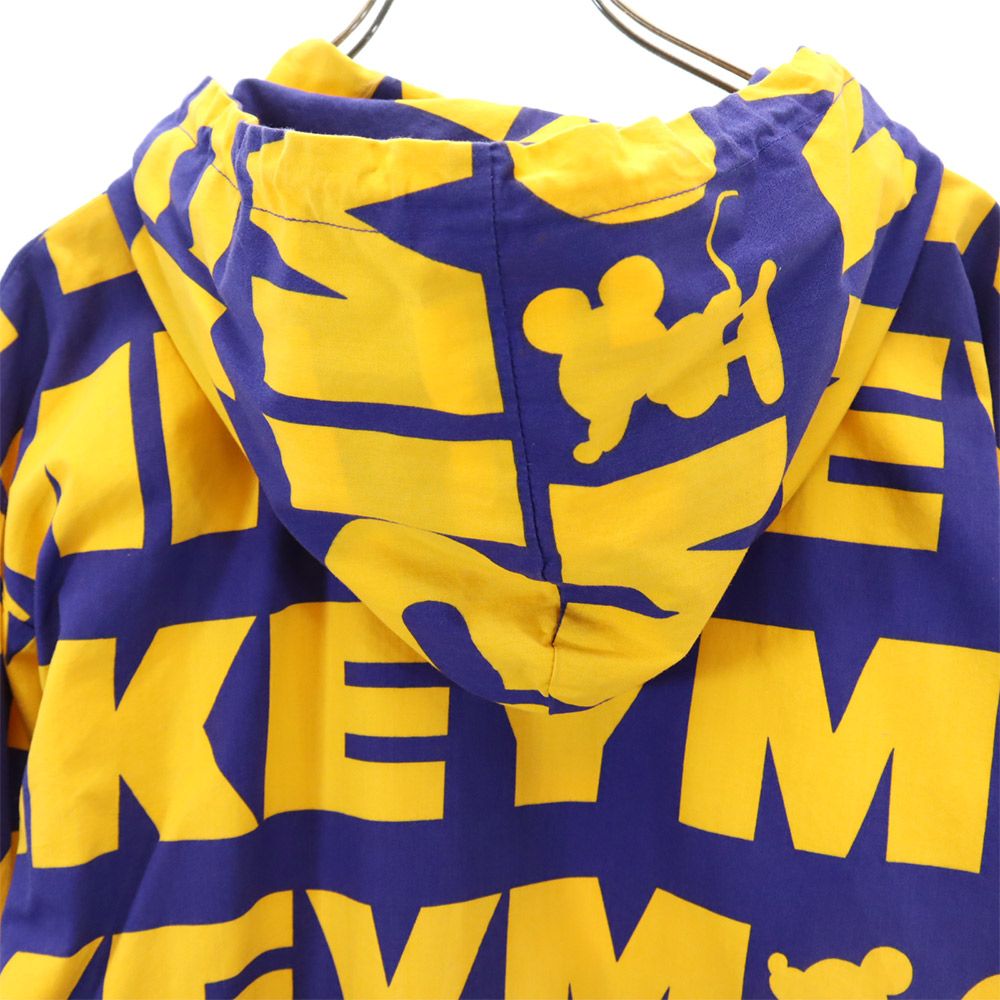 ミッキーアンドコー 90s オールド 総柄 ジップパーカー S ブルー×イエロー mickey & co. メンズ