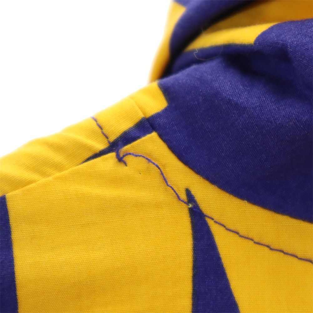 ミッキーアンドコー 90s オールド 総柄 ジップパーカー S ブルー×イエロー mickey & co. メンズ