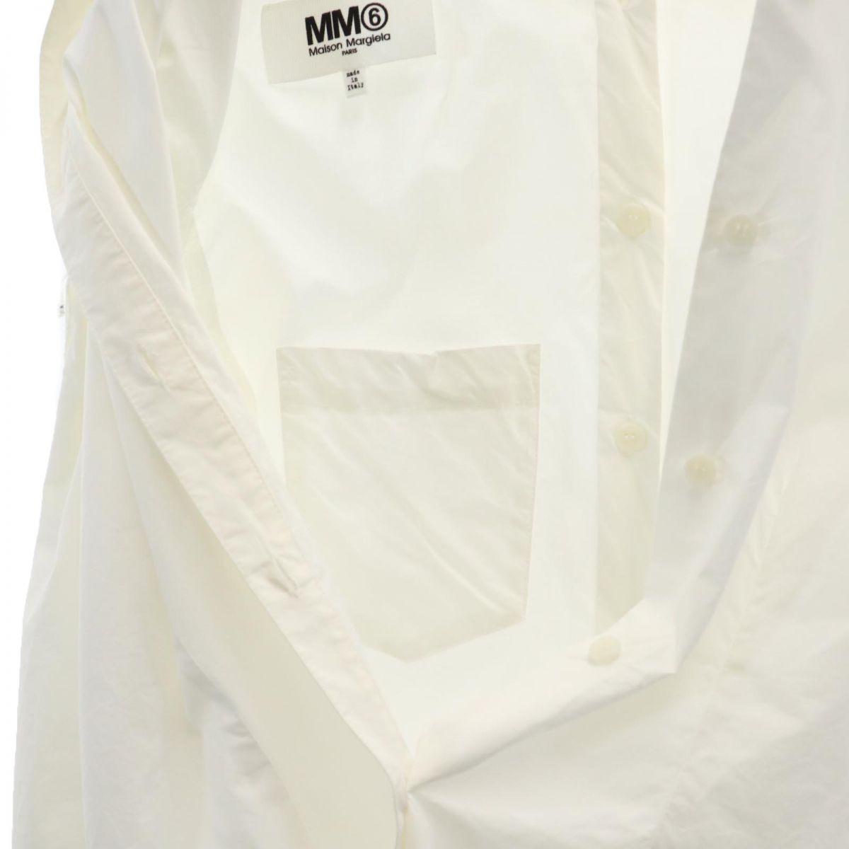 エムエムシックス イタリア製 長袖 シャツ 38 ホワイト MM6 マルジェラ レディース