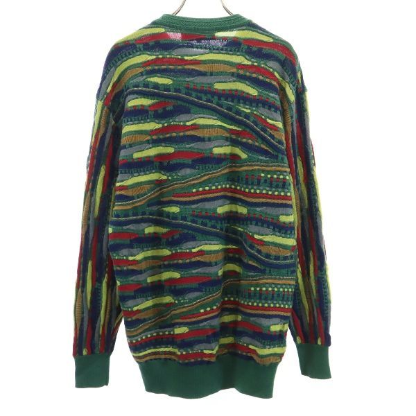 mila schon ミラショーン 日本製 総柄 ゴルフ 長袖 3D 立体 ニット 3 緑系 セーター メンズ