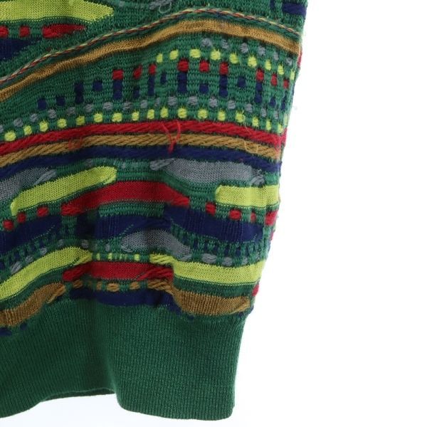 mila schon ミラショーン 日本製 総柄 ゴルフ 長袖 3D 立体 ニット 3 緑系 セーター メンズ