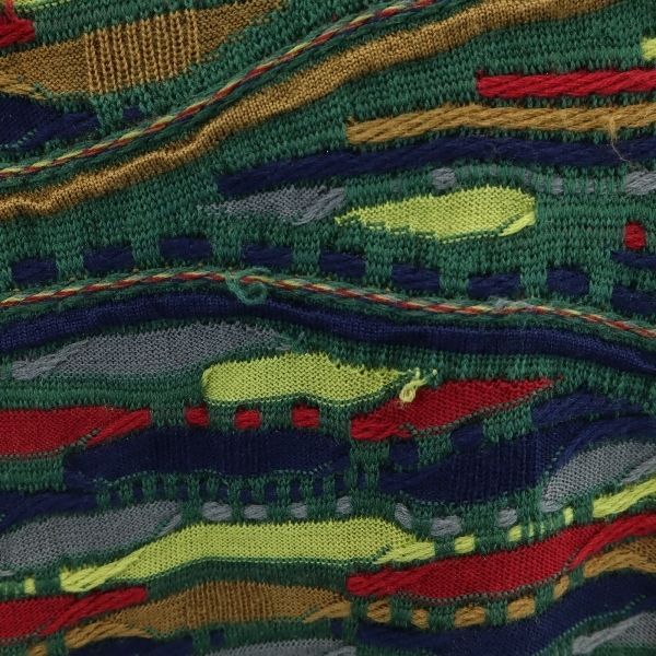 mila schon ミラショーン 日本製 総柄 ゴルフ 長袖 3D 立体 ニット 3 緑系 セーター メンズ