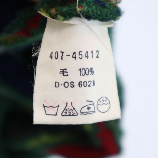 mila schon ミラショーン 日本製 総柄 ゴルフ 長袖 3D 立体 ニット 3 緑系 セーター メンズ