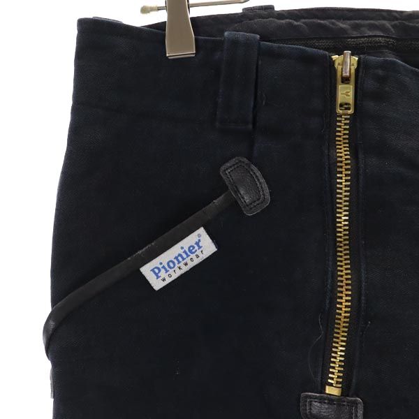 Pionier workwear ブラックコーズ パンツ 50 ブラック モールスキン ロガーパンツ メンズ