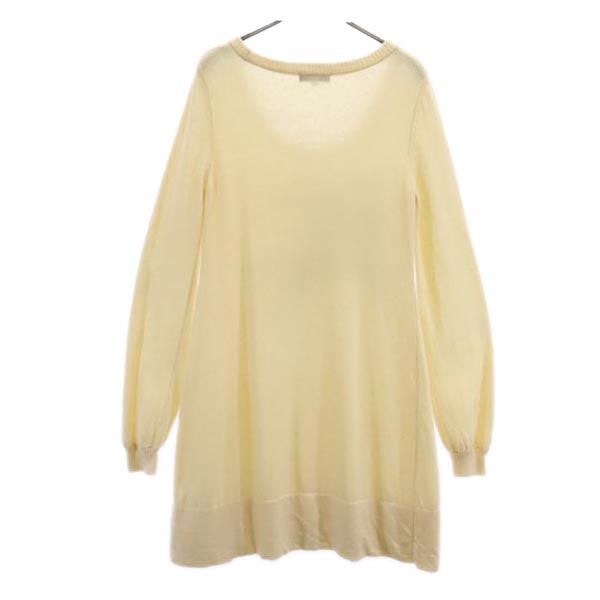 BURBERRY BLUE LABEL バーバリーブルーレーベル 三陽商会 ウールブレンド 長袖 ニット ワンピース 38 アイボリー レディース